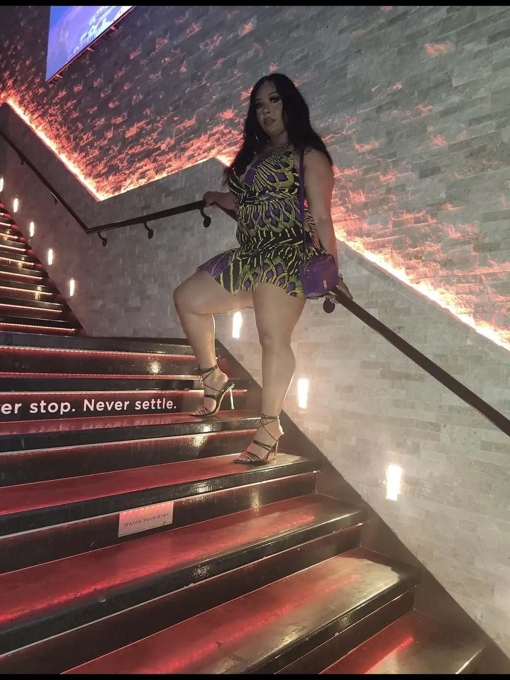 OFUURE Green & Purple Printed Wrap Romper with Matching Clutch